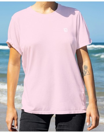 Camiseta Griffe Branca - Rosa